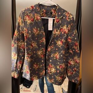 Brand new floral blazer. Bought online. Chinese size? Says large but fits small